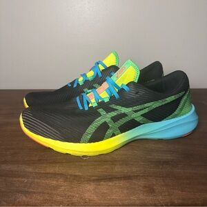 Asics Versablast Running Shoes Men’s Size 13 Black Neon Green Blue Gym Sneakers
